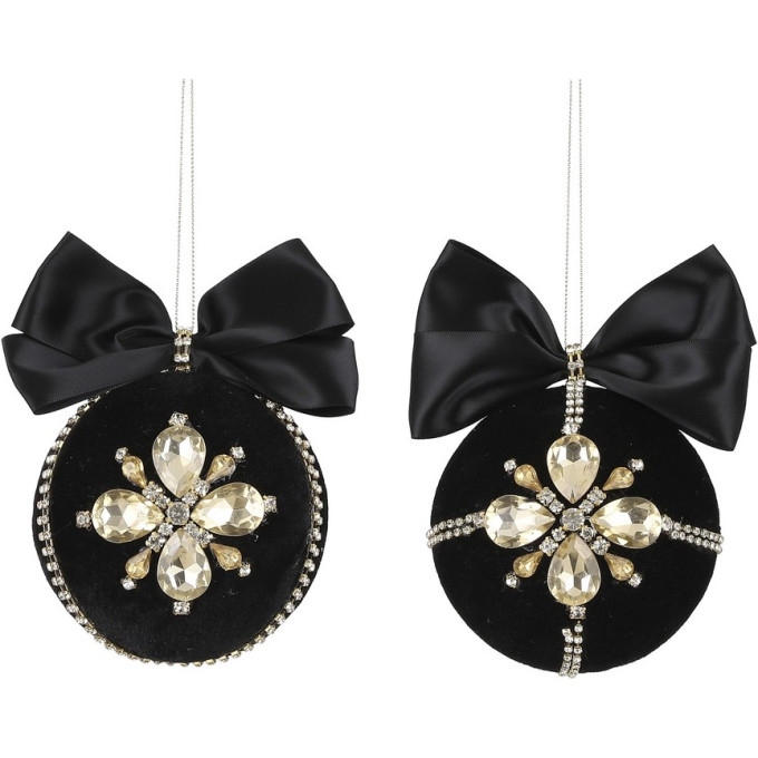 Шар HOUSE OF SEASONS, ø 10 см, черный со стразами, 2 вида 85500